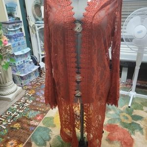 Rust size XL long cover up